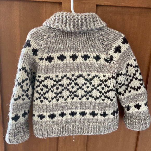 Vintage Cowichan wool zip up sweater kids - Picture 2 of 2